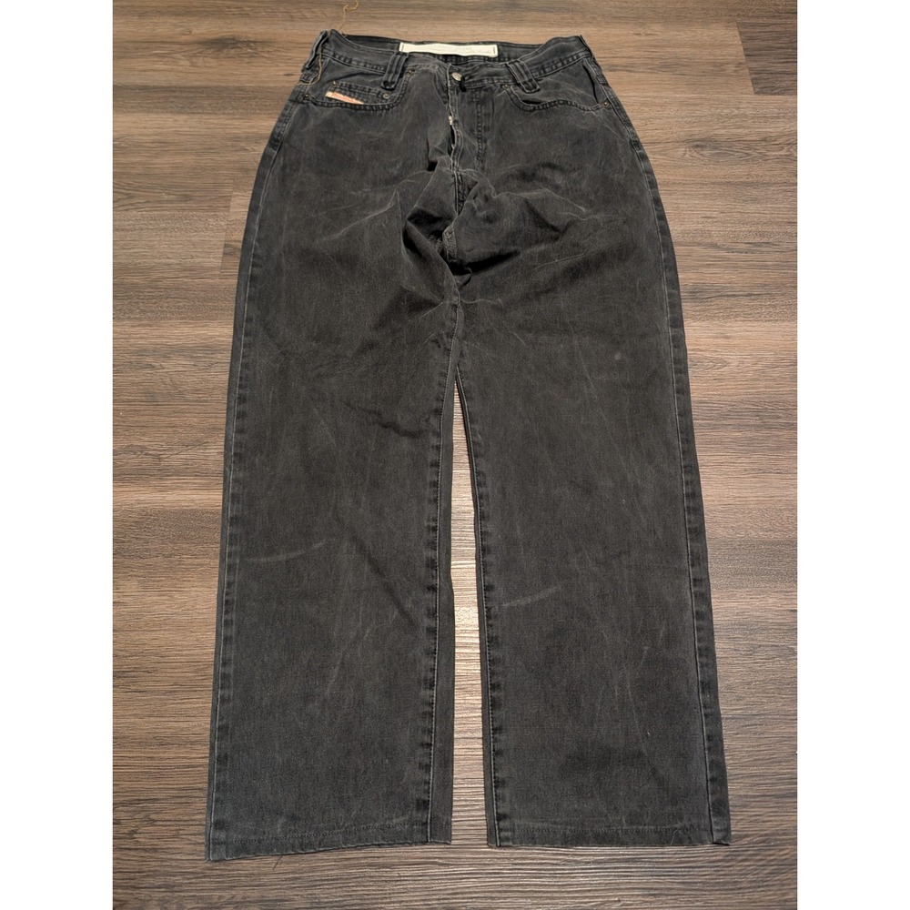 Diesel  Saddle Jeans Mens 31 Black Faded Straight Leg Made in Italy Y2K Denim